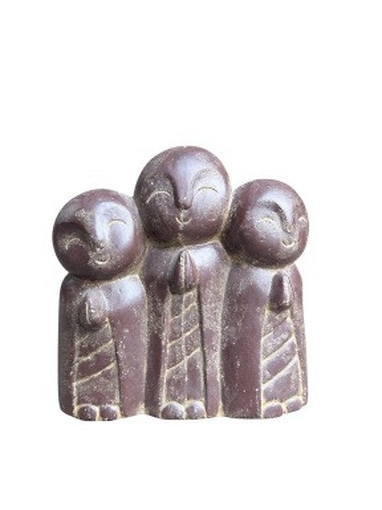 Jizo beeldenset Japan - 24 cm – Casting stone – 24 x 22 x 9, Neuf, Info@asianimport.be, Pierre/céramique, Asian Import