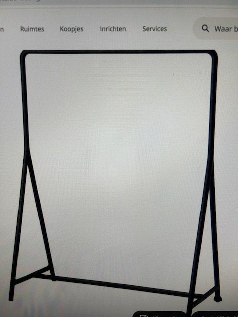 Kledingrek zwart, stevig, stabiel, verplaatsbaar., Ophalen, Strak, 100 tot 150 cm, 100 tot 150 cm