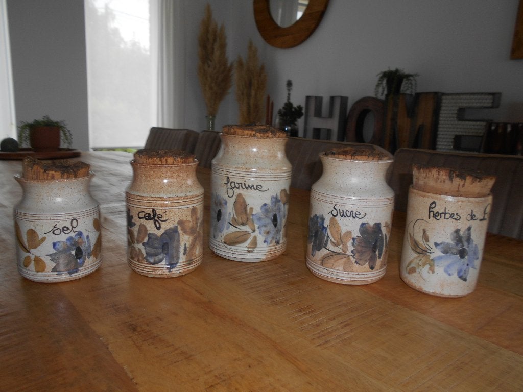 VALLAURIS ...poterie /céramique ...lot de 5 pots, Ophalen, Gebruikt, Overige merken, Kom(men)
