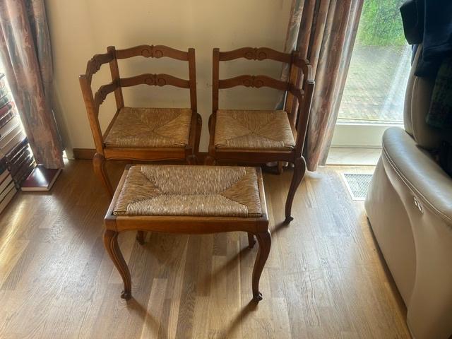 Vintage hoekstoelen plus bankje, Ophalen