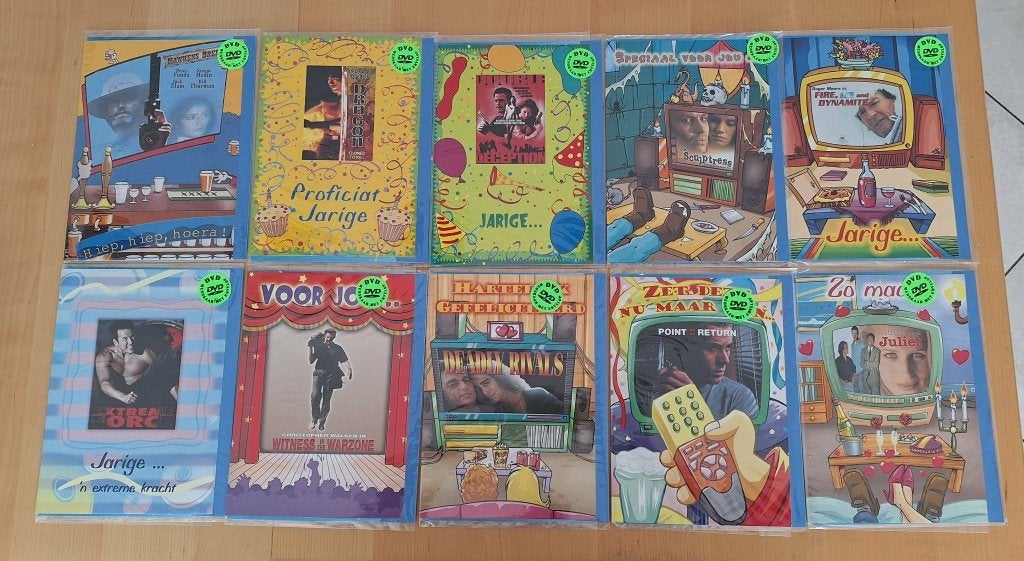 Te koop tien nieuwe DVD's met wenskaarten + envelop., Diversen, Ophalen of Verzenden, Nieuw