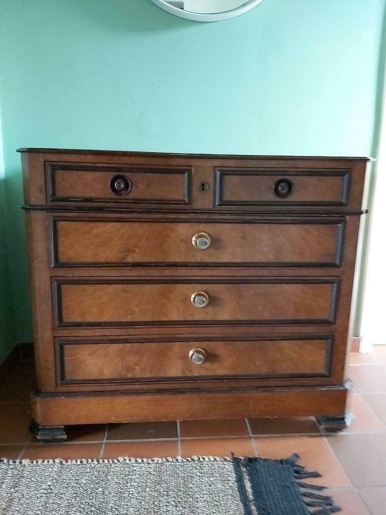 Prachtige antieke commode met oude marmeren blad., Antiek en Kunst, Ophalen