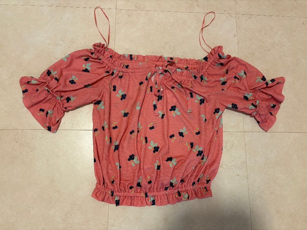 Crop top C&A Fuchsia met kersen Maat M, Kleding | Dames, Maat 38/40 (M), Nieuw, Ophalen of Verzenden, Korte mouw
