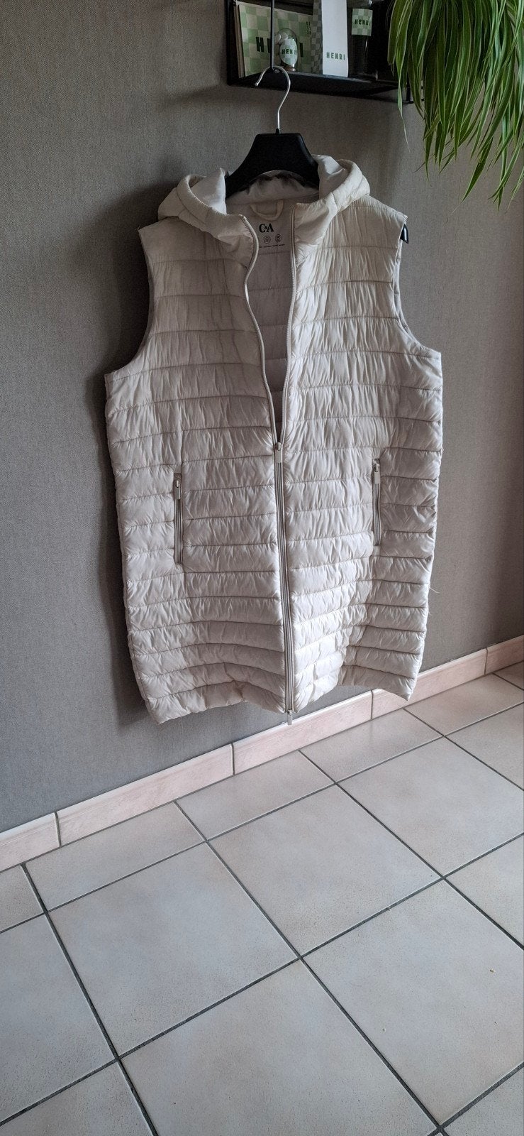lange witte bodywarmer mt 46, Kleding | Dames, Ophalen of Verzenden