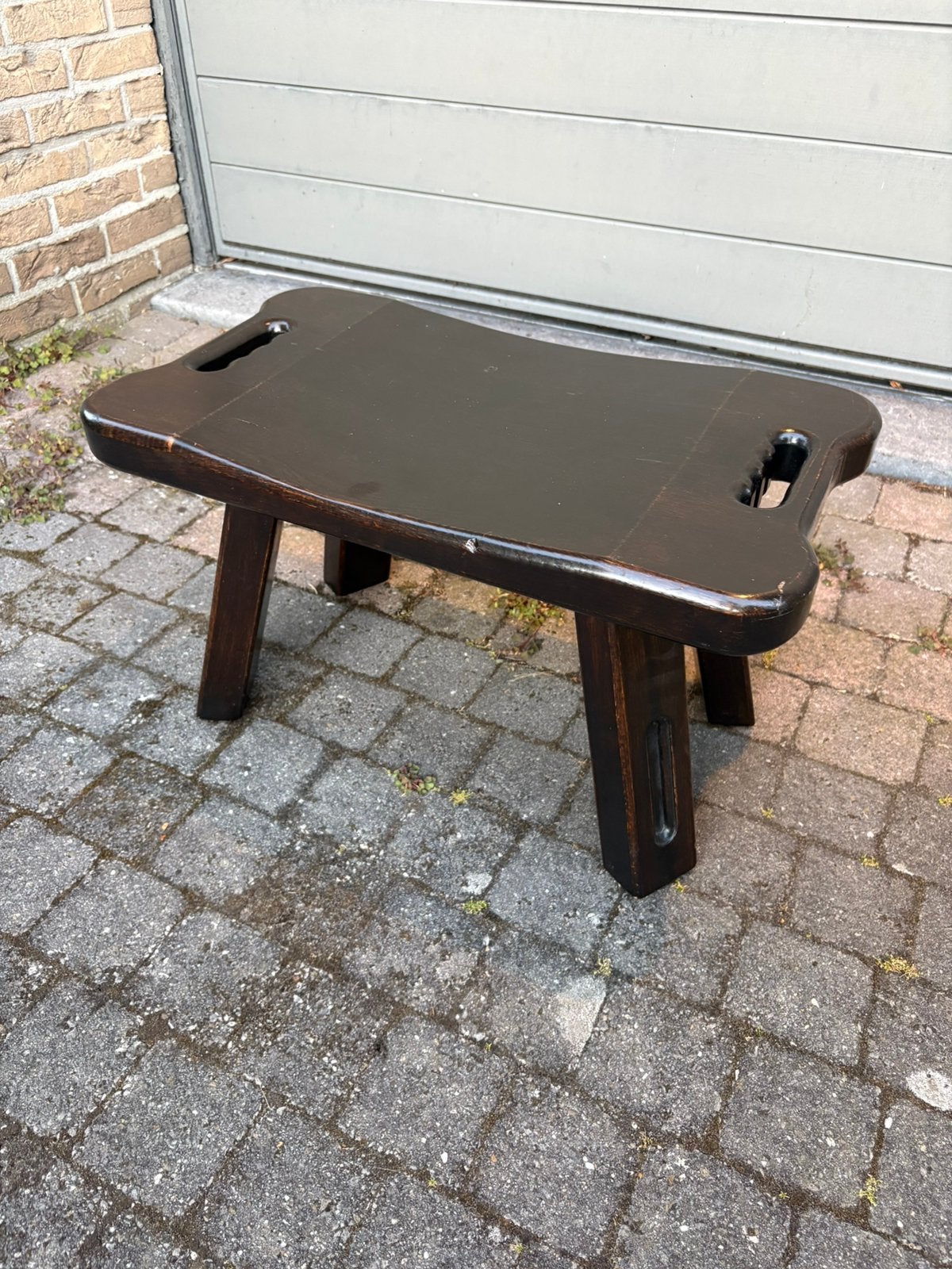 Brutalist zwaar eiken kruk, Ophalen, Zo goed als nieuw