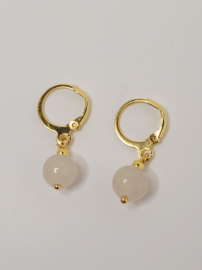 Oorbellen rvs beige, Handtassen en Accessoires, Oorbellen, Overige materialen, Hangers, Beige, Nieuw