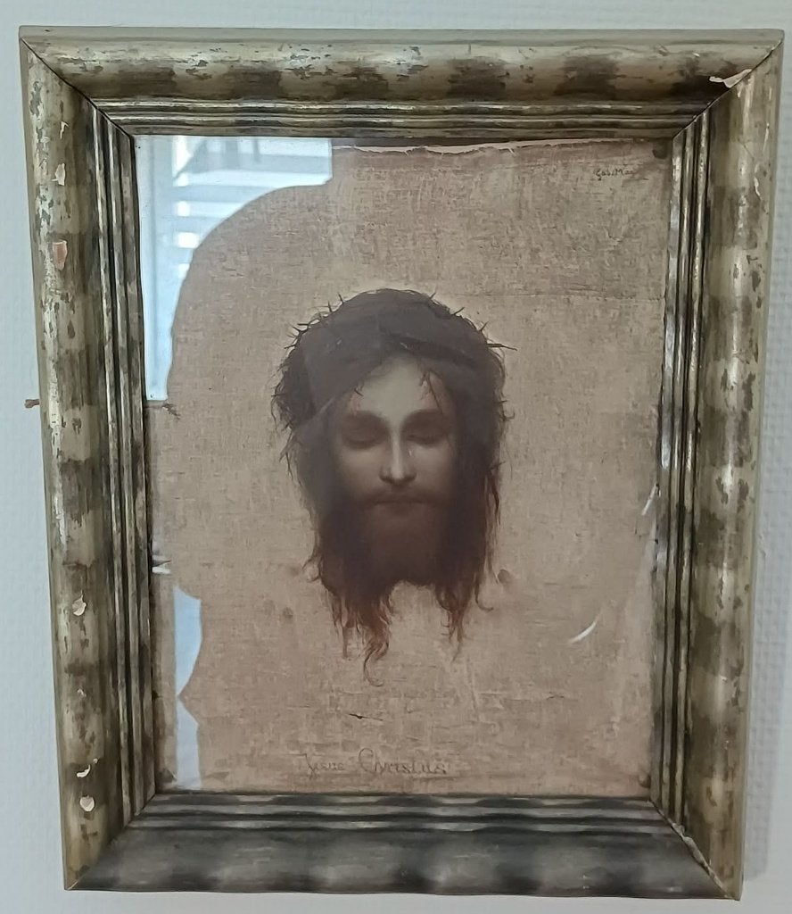 Tableau ancien Gabriel von Max - Sainte Face, Antiquités & Art, Envoi
