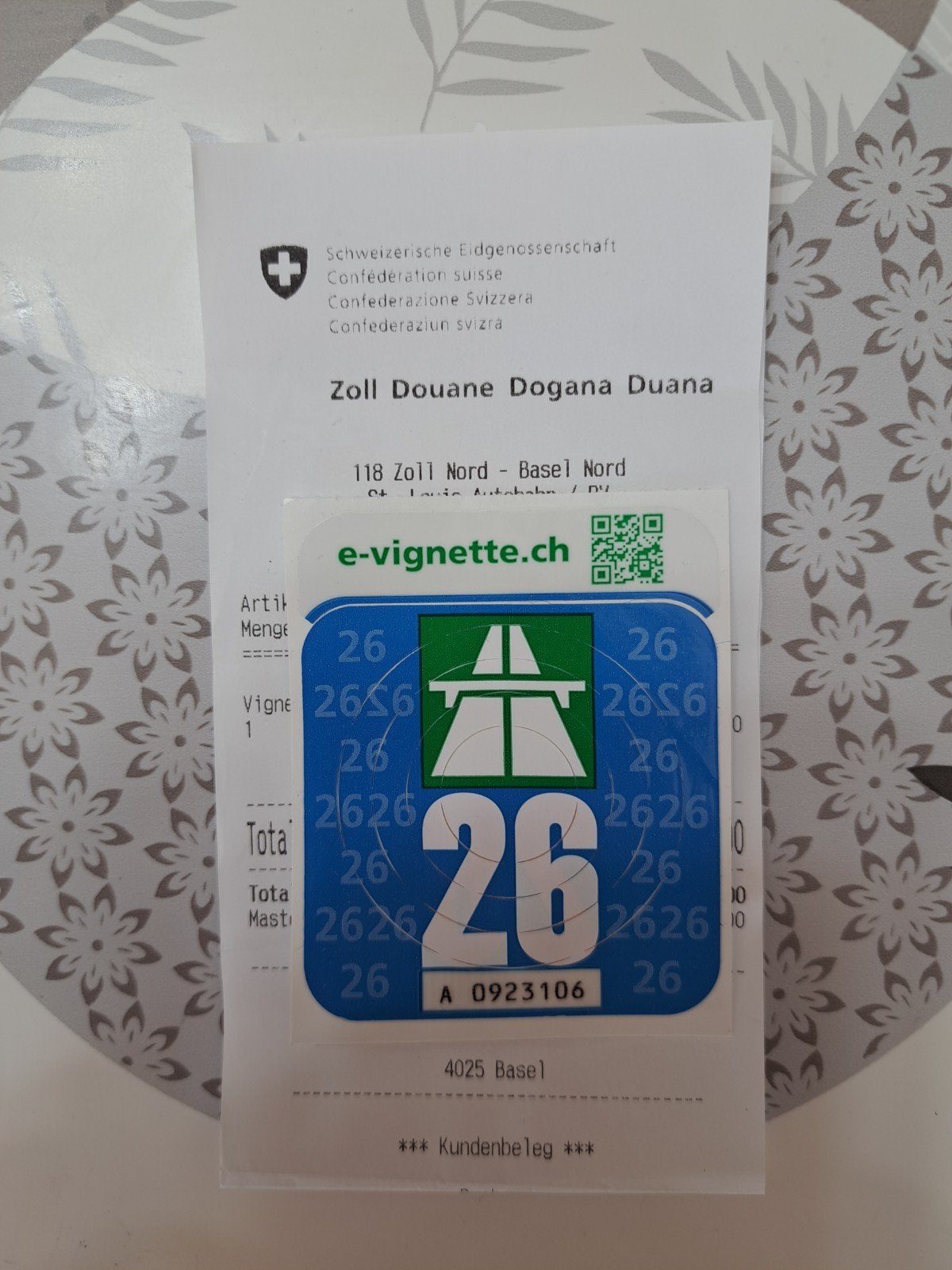 vignette suisse 2026, Tickets & Billets