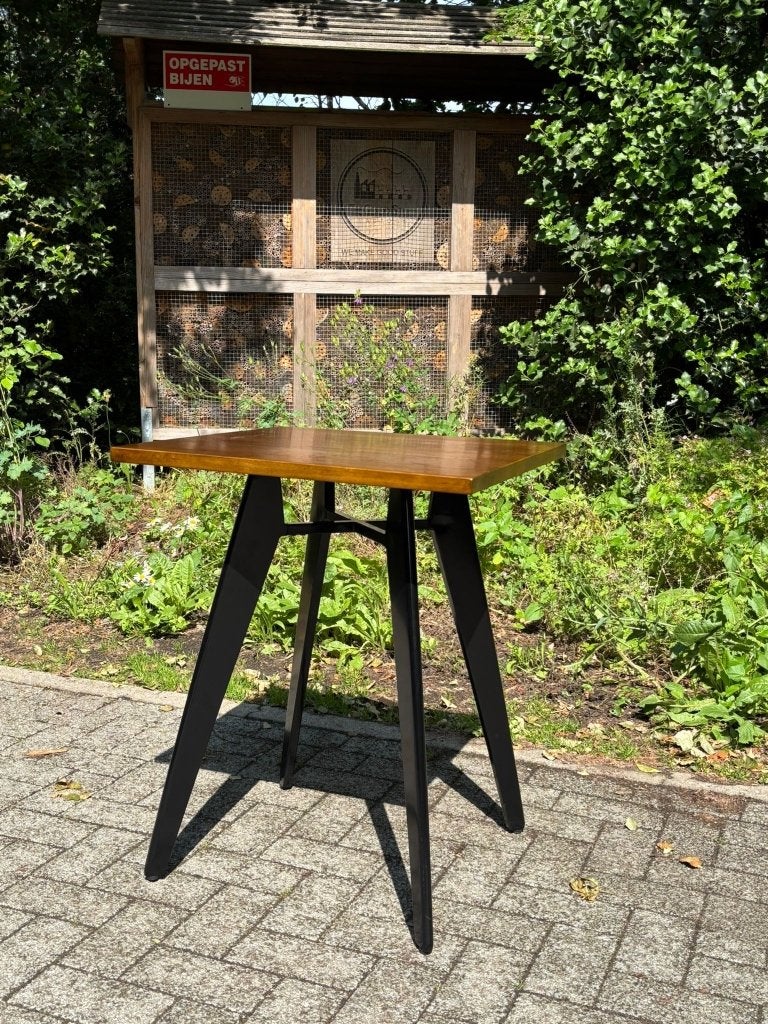 Rotor ‘4’ tafel | 60 cm vierkant blad (14 op voorraad), Huis en Inrichting, Overige houtsoorten, 50 tot 100 cm, Vierkant, Nieuw