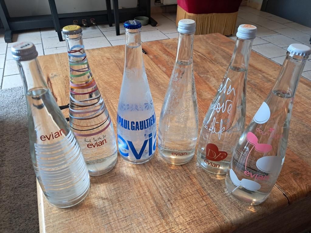 Bouteille Evian collector, Verzamelen, Glas en Drinkglazen