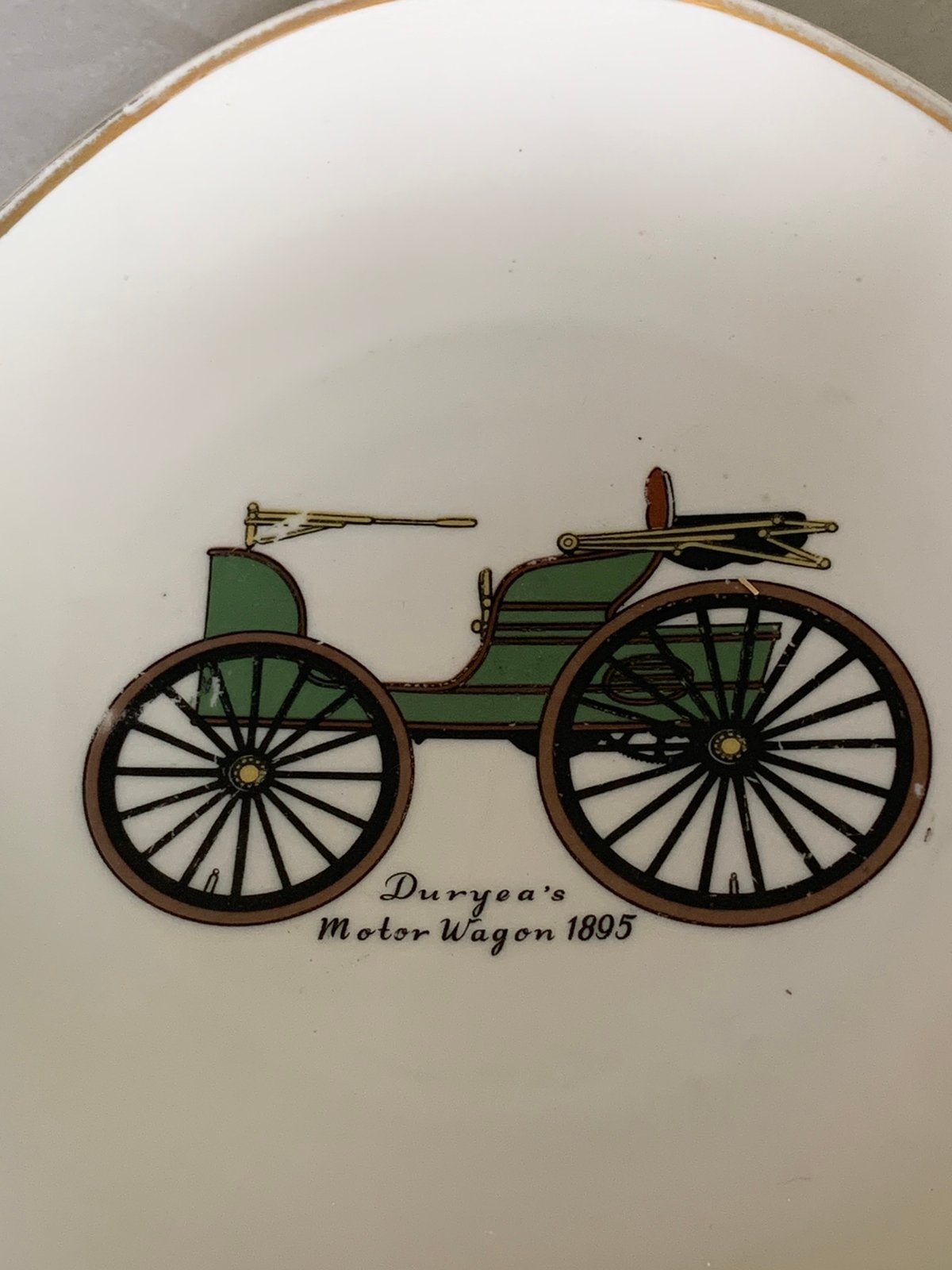 Assiette vintage porcelaine Bavaria — Duryea's Motor Wagon, Enlèvement ou Envoi