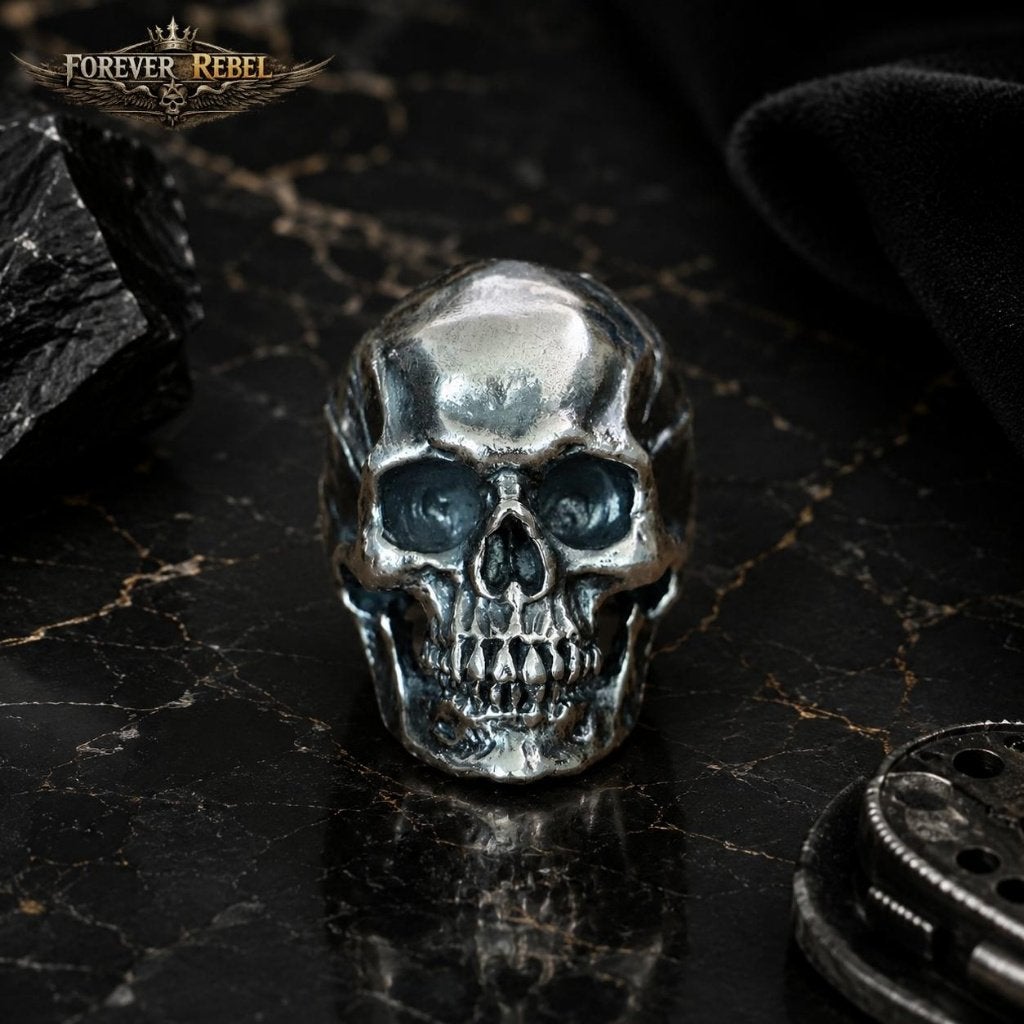 Silent Death - 925 Zilver - Alle maten, Bijoux, Sacs & Beauté, Bagues, Neuf, Femme ou Homme, Argent, Argent, Envoi