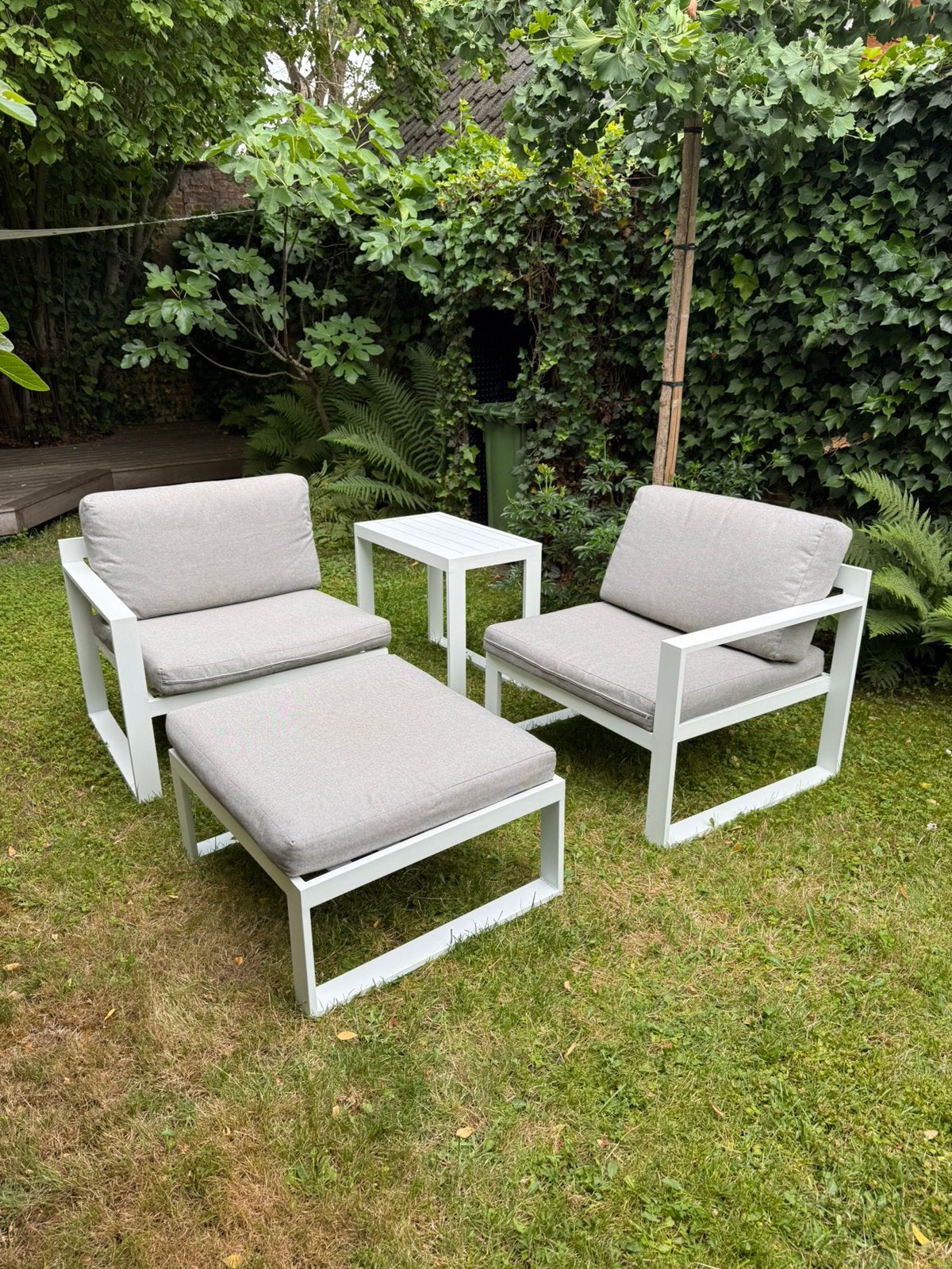 Modulaire loungeset Barbados – wit aluminium – in nieuwstaat, Tuin en Terras, Tuinsets en Loungesets, Zo goed als nieuw, Loungeset