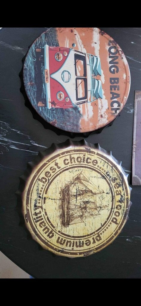 Set vintage metalen borden, Ophalen, Huis en Inrichting