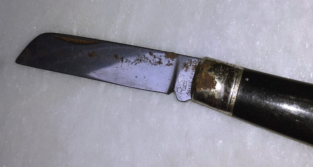 Militaria vintage mes Richards Sheffield '50, Verzamelen, Ophalen of Verzenden, Overige soorten, Mes of Dolk
