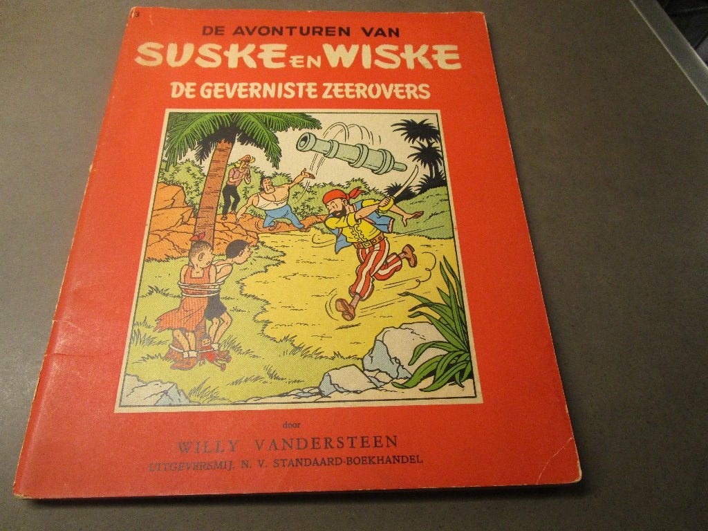 Suske en Wiske - De geverniste zeerovers - 1958 - 1e druk, Boeken, Gelezen, Willy Vandersteen, Eén stripboek, Ophalen of Verzenden
