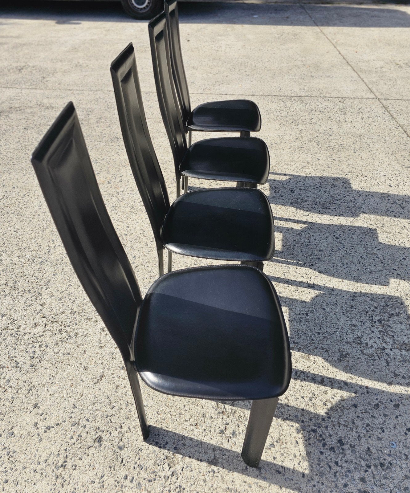4 chaises en cuir Édition Cattelan Ita, Enlèvement, Noir, Cuir, Une