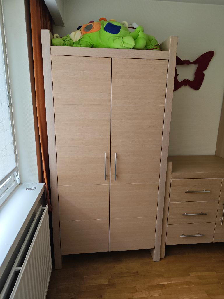 3 delige babykamer eiken-look set, Ophalen, Zo goed als nieuw, Jongetje of Meisje