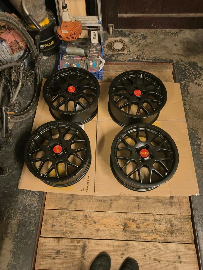 BBS rx 214 en 4x100 avec 4 pneus neuf, Pneus et Jantes, 16 pouces, Véhicule de tourisme, Pneus été