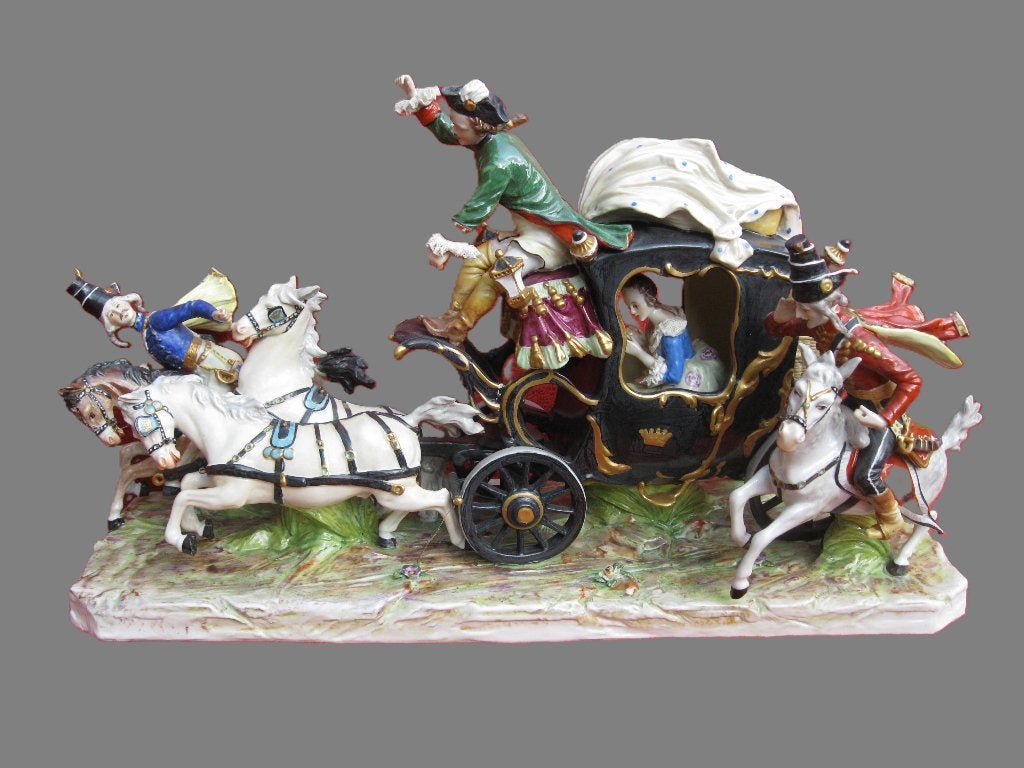 Magnifieke Volkstedt-Rudolstadt carrosse koets., Antiquités & Art, Antiquités | Porcelaine, Enlèvement