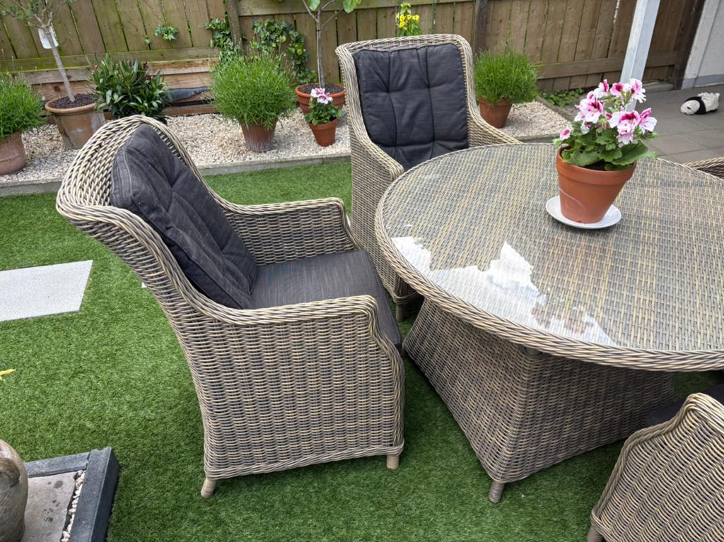 Tuinset wicker Suzanne, Tuin en Terras, Ophalen, Zo goed als nieuw, Wicker, Tuinset