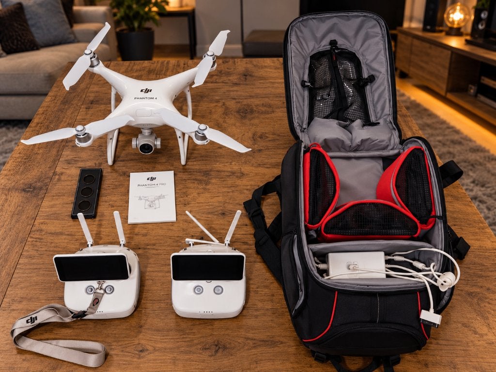 DJI Phantom 4 Pro V2.0 — 2 manettes et ensemble étendu, TV, Hi-fi & Vidéo, 900 g à 4 kg, Utilisé, Batterie(s) supplémentaire(s)