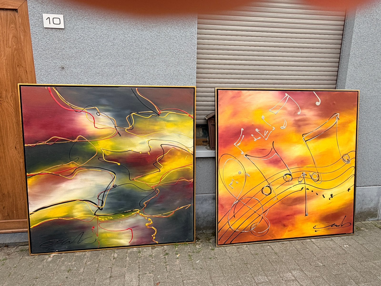 Abstracte schilderijen, Ophalen
