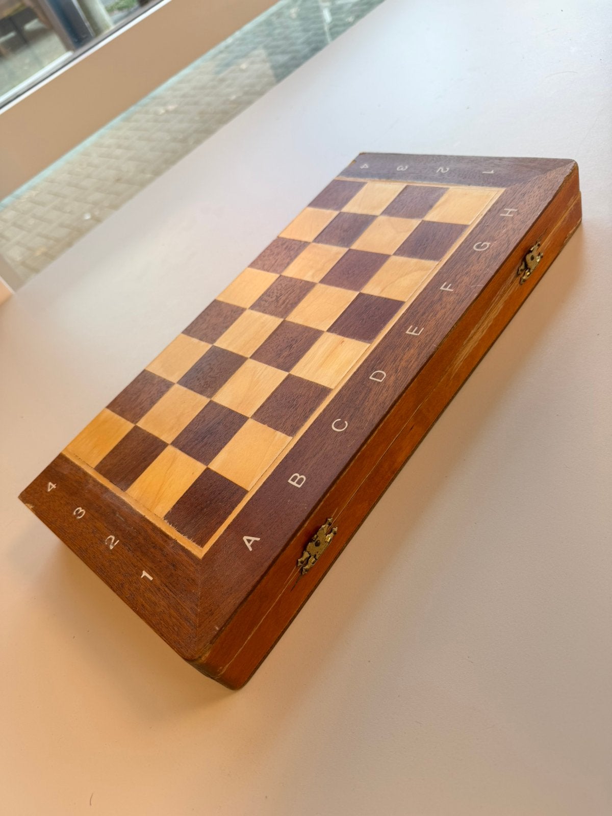 Jeu d'échecs vintage en bois 41 cm — Échiquier Staunton, Enlèvement ou Envoi, Comme neuf