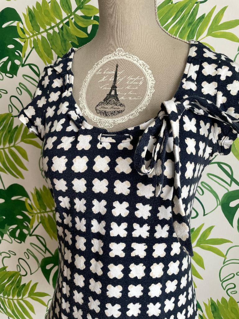T-shirt Terre Bleue met grafische print - 38, Maat 38/40 (M), Zo goed als nieuw, Korte mouw, Blauw