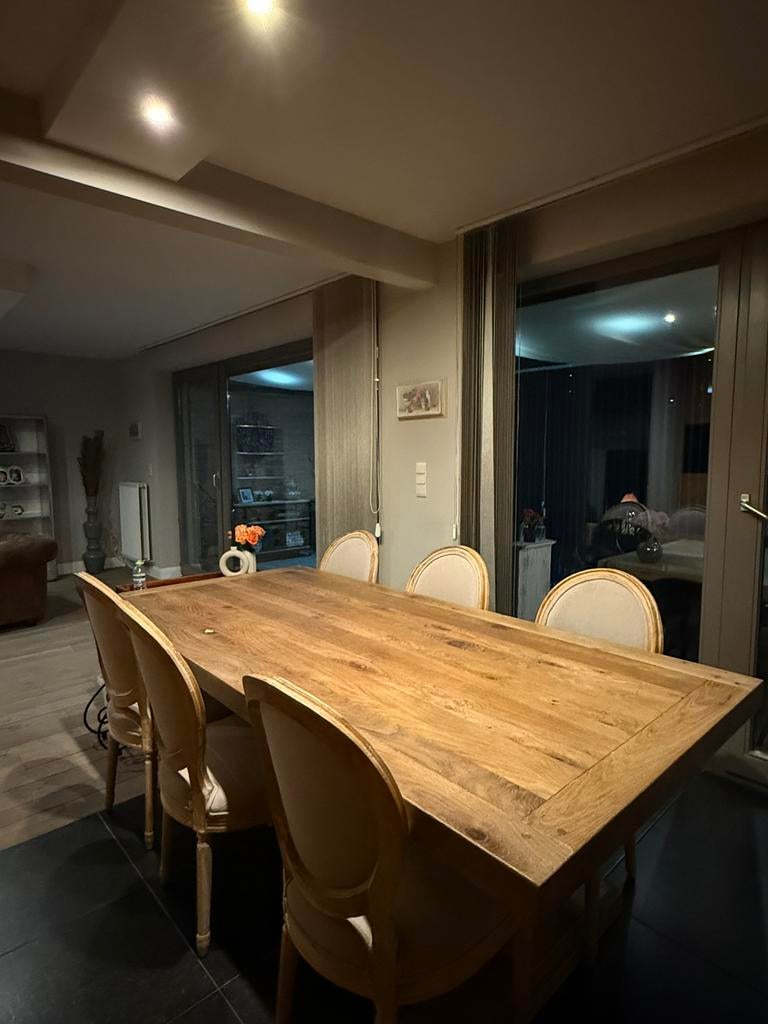 Eettafel te koop, Huis en Inrichting, Tafels | Eettafels, Gebruikt, 100 tot 150 cm, 200 cm of meer, Vijf personen of meer, Vierkant