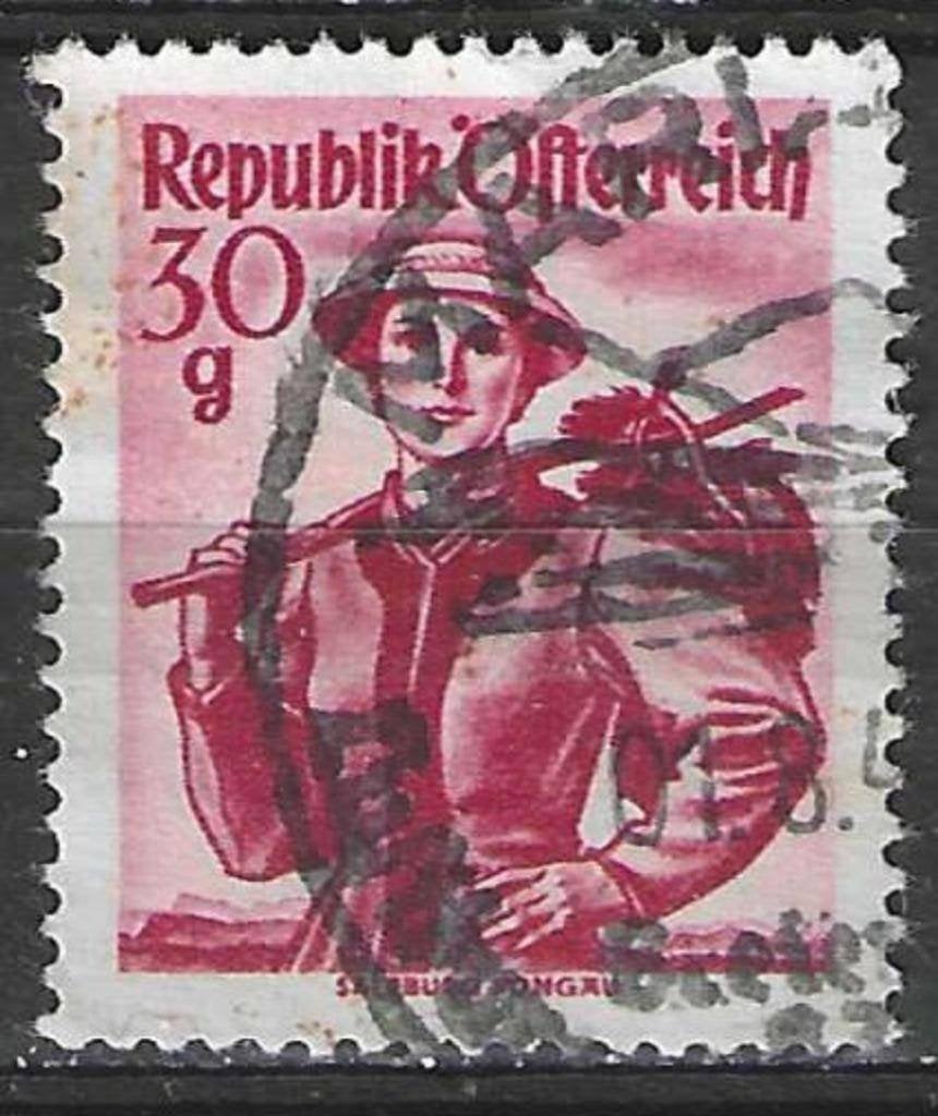 Oostenrijk 1948/1950 - Yvert 743 - Klederdrachten (ST), Verzenden, Gestempeld