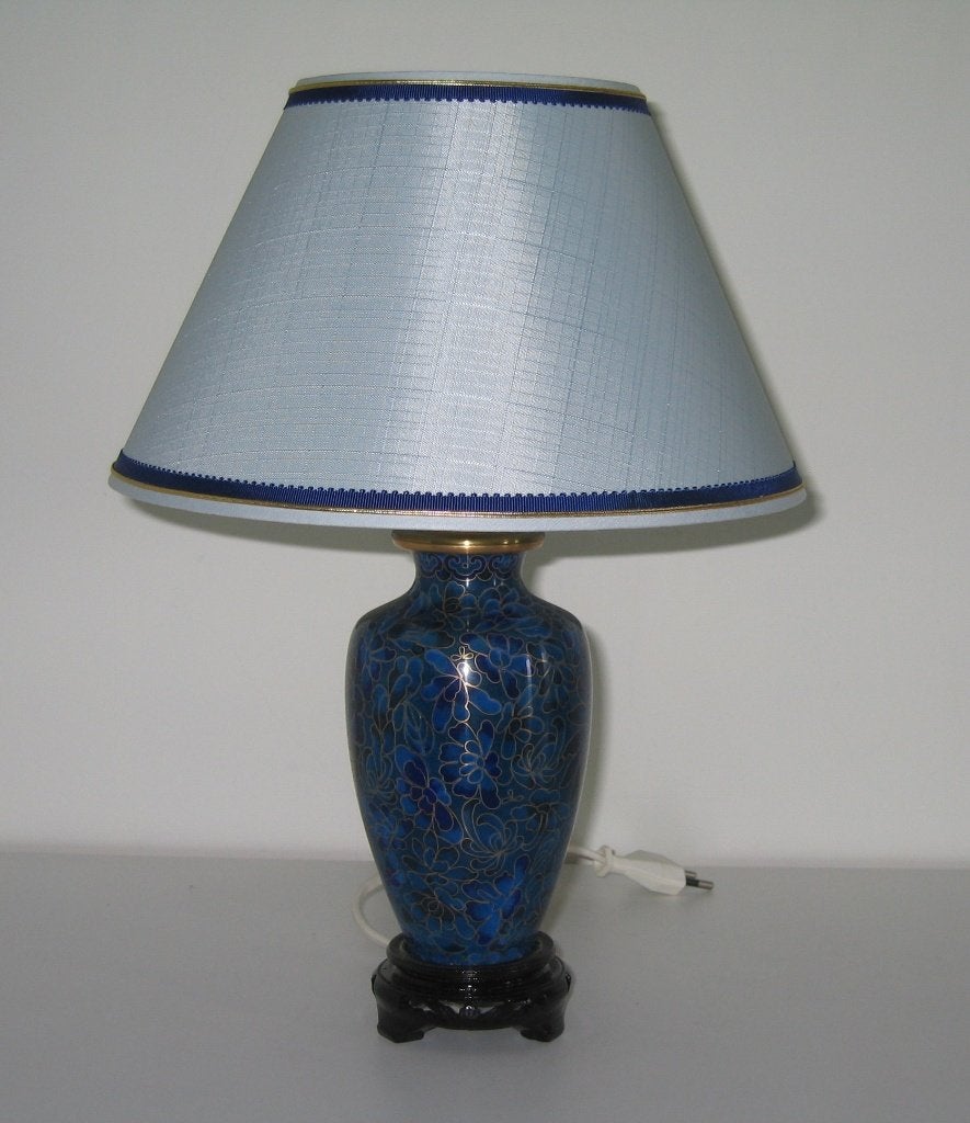 Lampe de table cloisonnée + abat-jour - 351, Noir, Enlèvement, Vase, Décoré