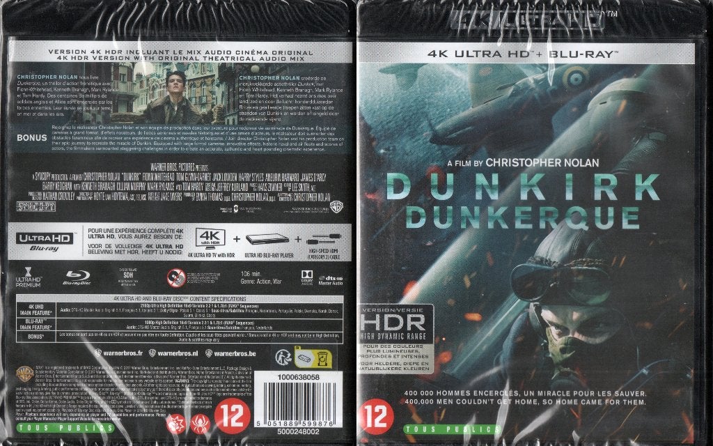 dunkerque (dunkirk) (4k ultra-hd + 2 blu-ray) neuf, CD & DVD, Blu-ray, Neuf, dans son emballage, Autres genres, Enlèvement ou Envoi