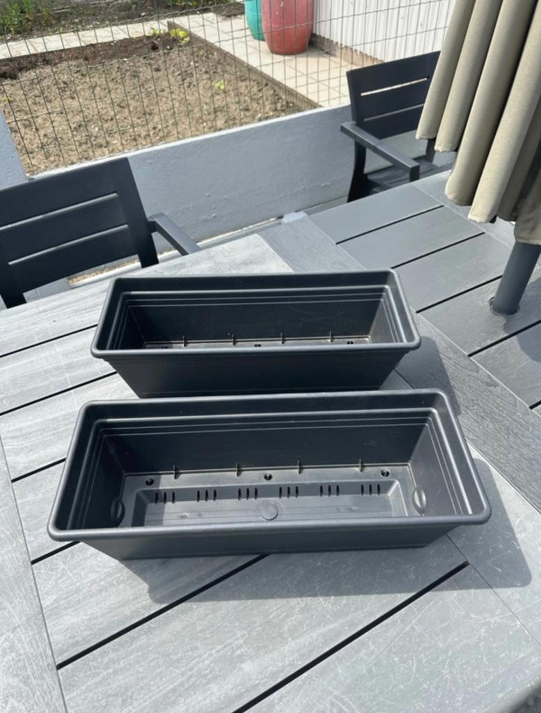 Boîtes à fleurs ~ L 48,5 cm x L 19,5 cm x H 15,5 cm, Jardin & Terrasse, Moins de 30 cm, Enlèvement ou Envoi, Balcon, Utilisé