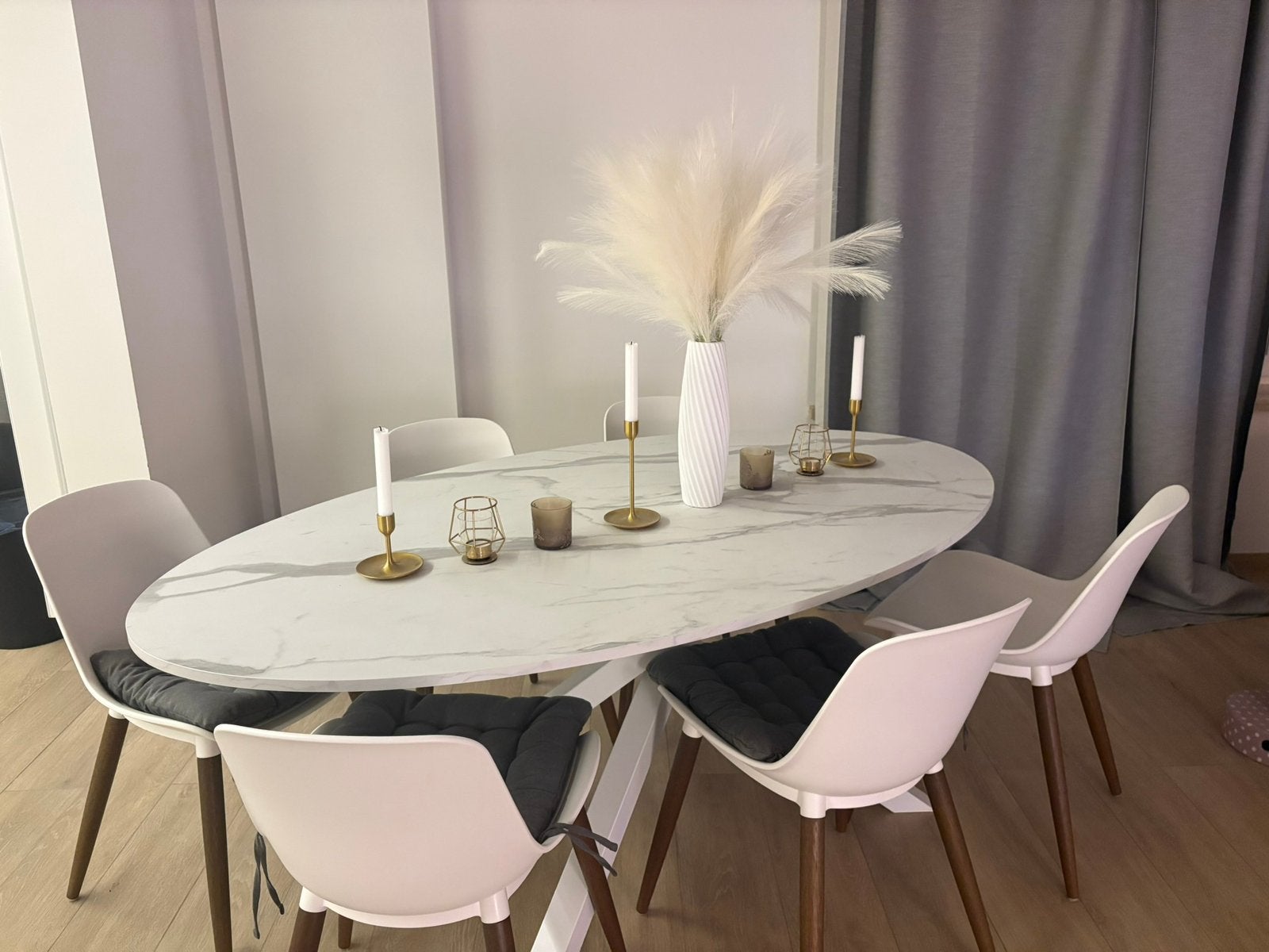 NIEUWE eettafel met marmereffect, Ophalen, Overige materialen, 50 tot 100 cm, 100 tot 150 cm