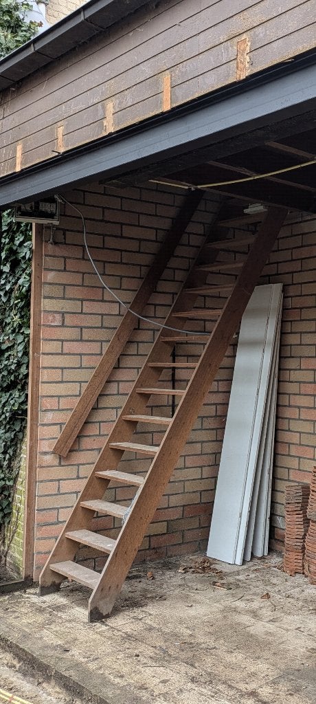 Houten Trap, Doe-het-zelf en Bouw, Ladders en Trappen, Ophalen, Gebruikt, Trap, 2 tot 4 meter