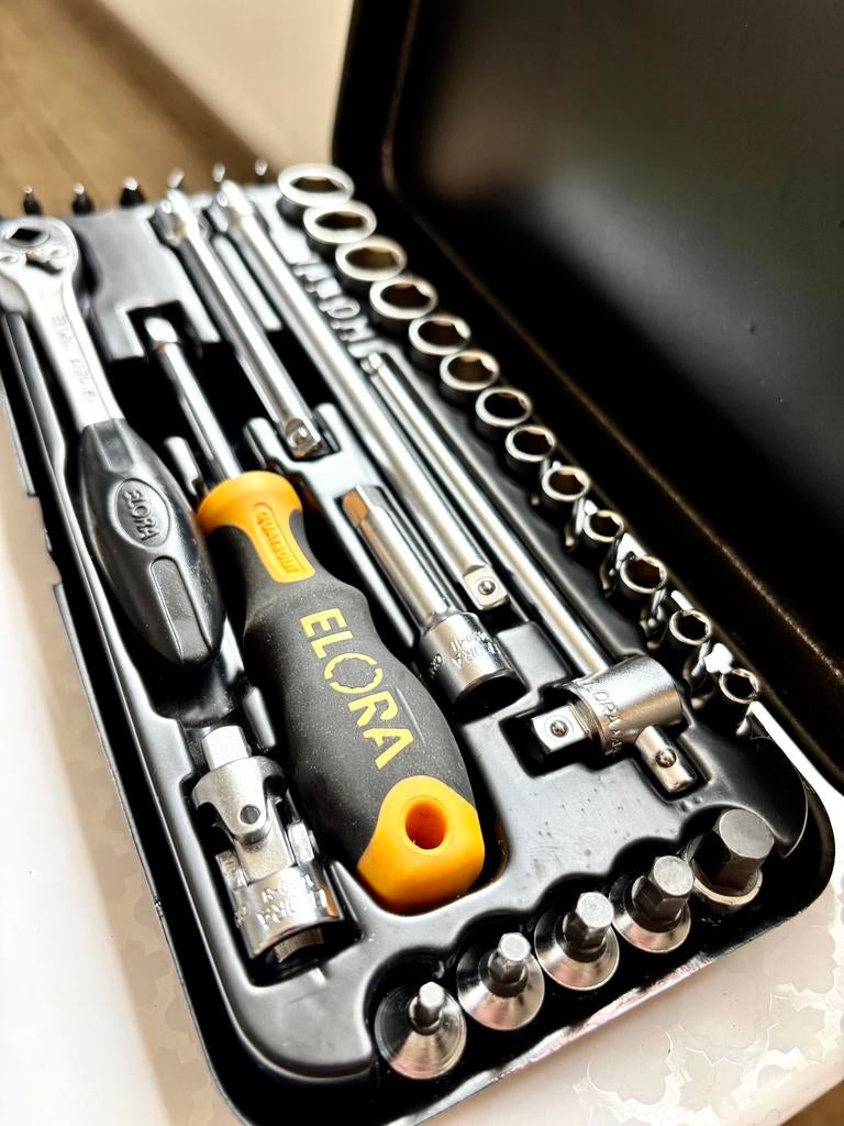 Kit de douilles ELORA professionnel de 30 pièces, Bricolage & Construction, Boîtes à outils, Comme neuf, Enlèvement ou Envoi