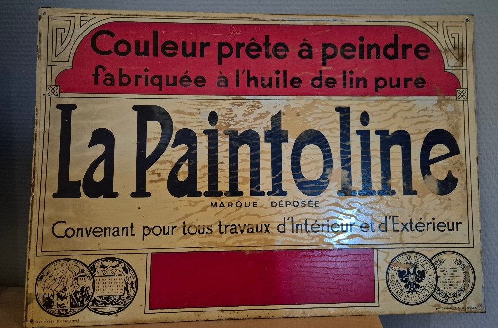Reclamebordje La Paintoline, Verzamelen, Ophalen, Gebruikt