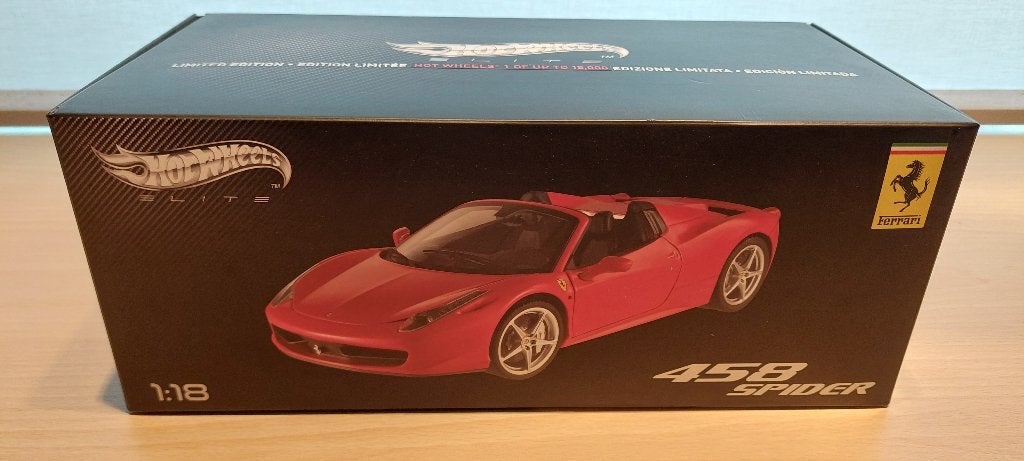Ferrari 458 Spider Hot Wheels Elite 1:18, Enlèvement ou Envoi, Neuf, Voiture, Hot Wheels