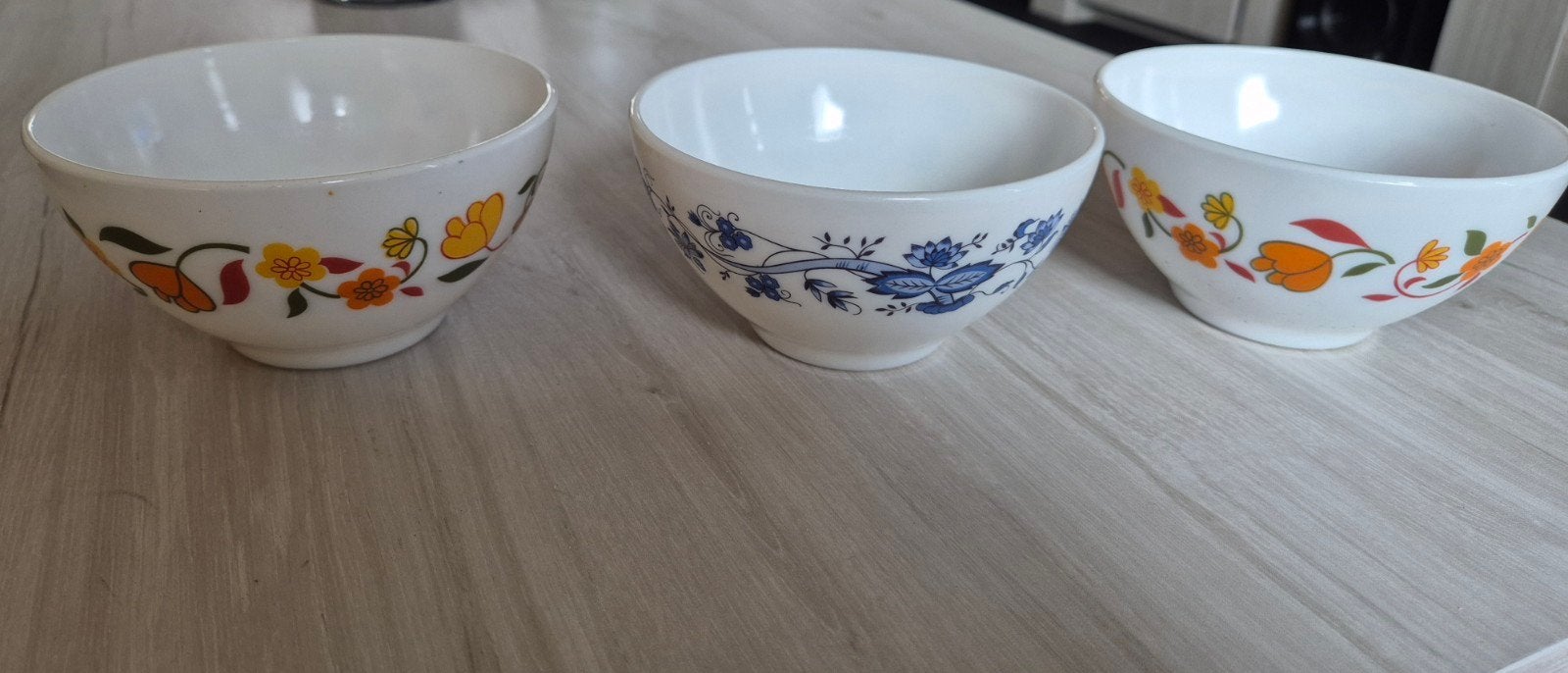 Set van 3 vintage schalen uit de jaren 70, Ophalen of Verzenden, Blauw, Glas