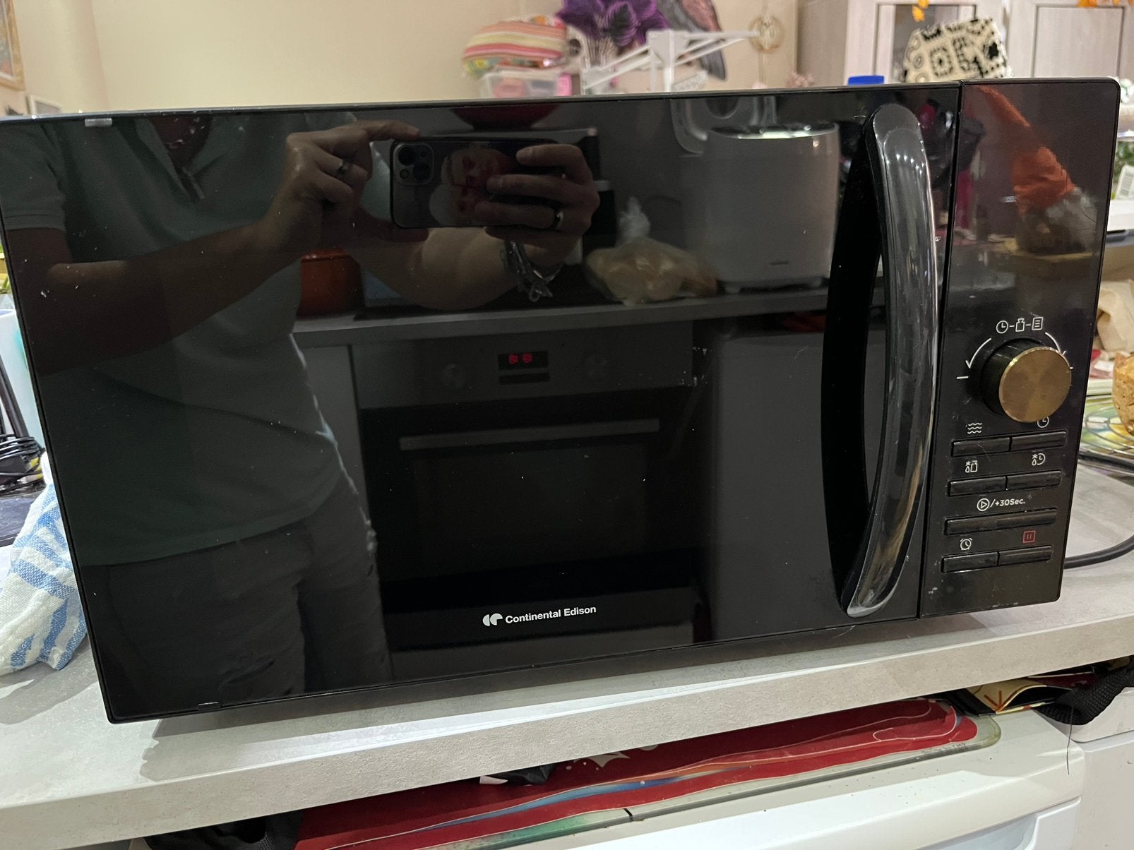 Micro-ondes Continental Edison MO23MB – 23 L – 800 W, Ophalen, Microgolfoven, Tussenbouw, Zo goed als nieuw
