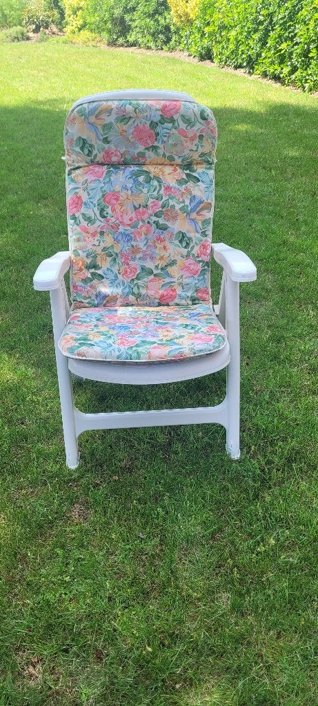 2 Sièges de jardin avec coussins, Jardin & Terrasse, Chaises de jardin, Enlèvement, Comme neuf, Plastique, Pliant