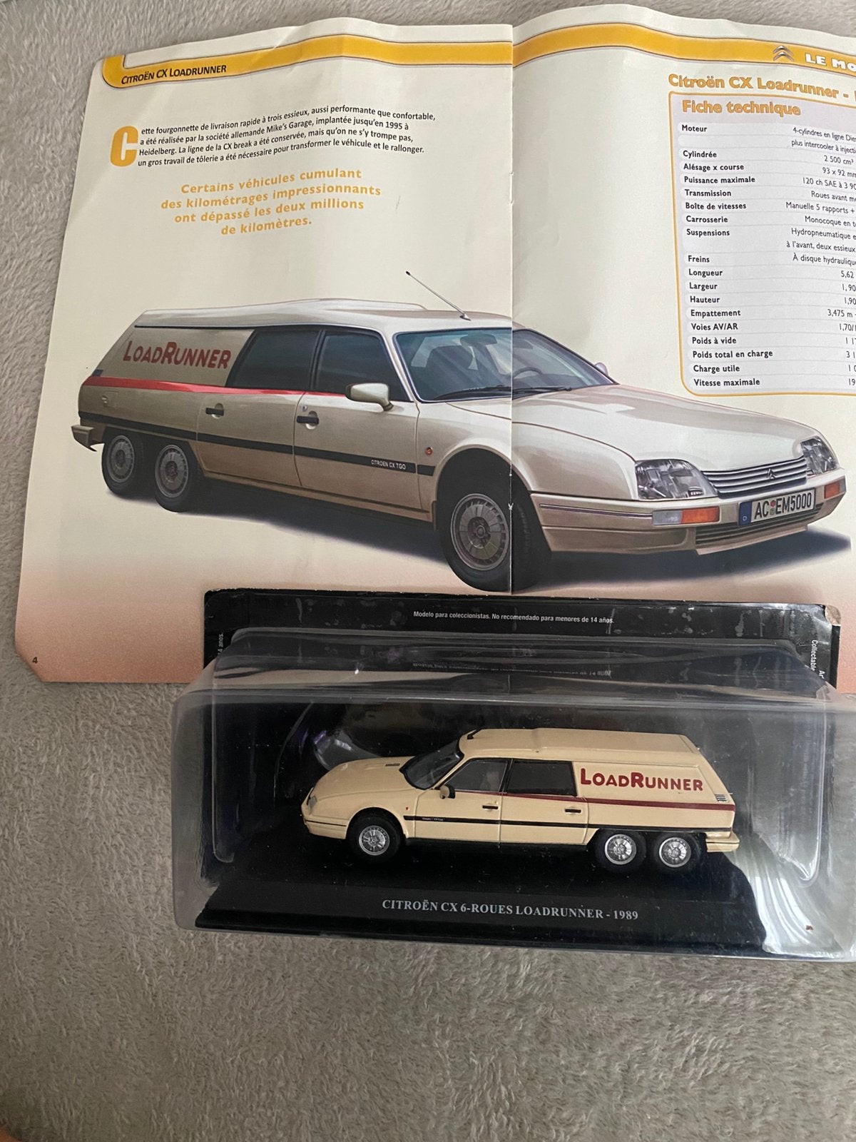 Citroën Cx LoadRunner met 6 wielen 1:43, Hobby en Vrije tijd, Ophalen of Verzenden, Zo goed als nieuw
