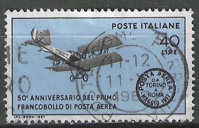 Italie 1967/1968 - Yvert 981 - Premier timbre-pote aér (ST), Envoi, Affranchi