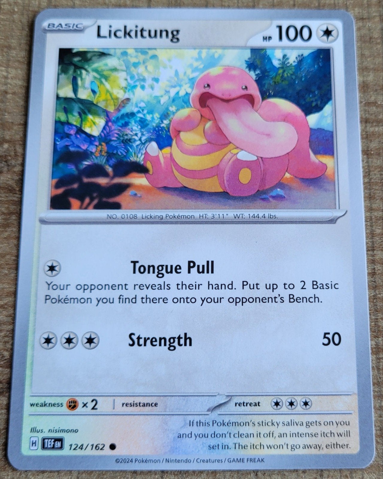 Lickitung (124/162), Ophalen of Verzenden, Zo goed als nieuw, Losse kaart
