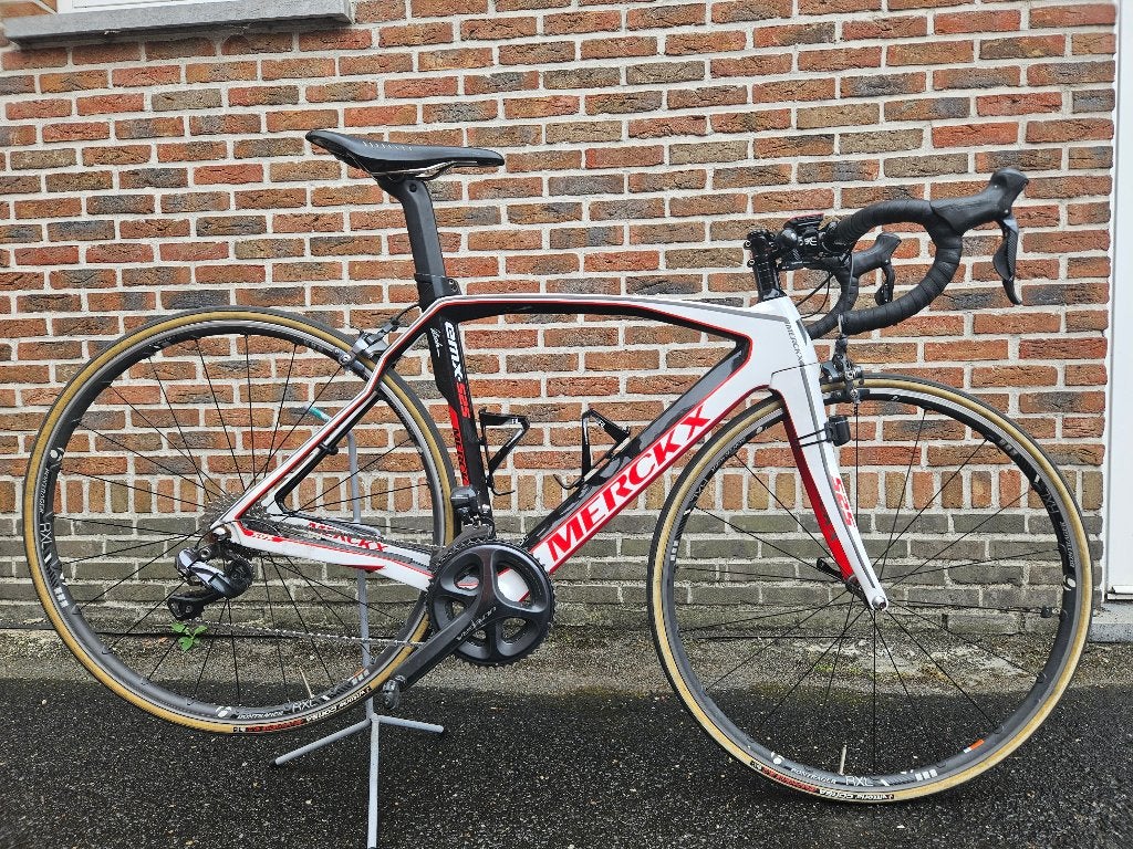 Koersfiets Eddy Merckx EMX 525, Fietsen en Brommers, Ophalen, Gebruikt, Carbon, Velgrem