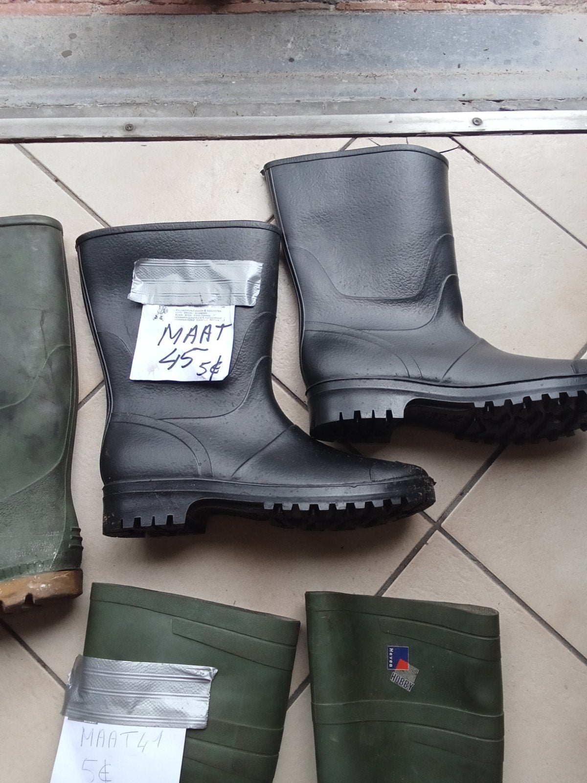 4 paar regen laarzen, Enlèvement, Comme neuf, Femmes, Bottes