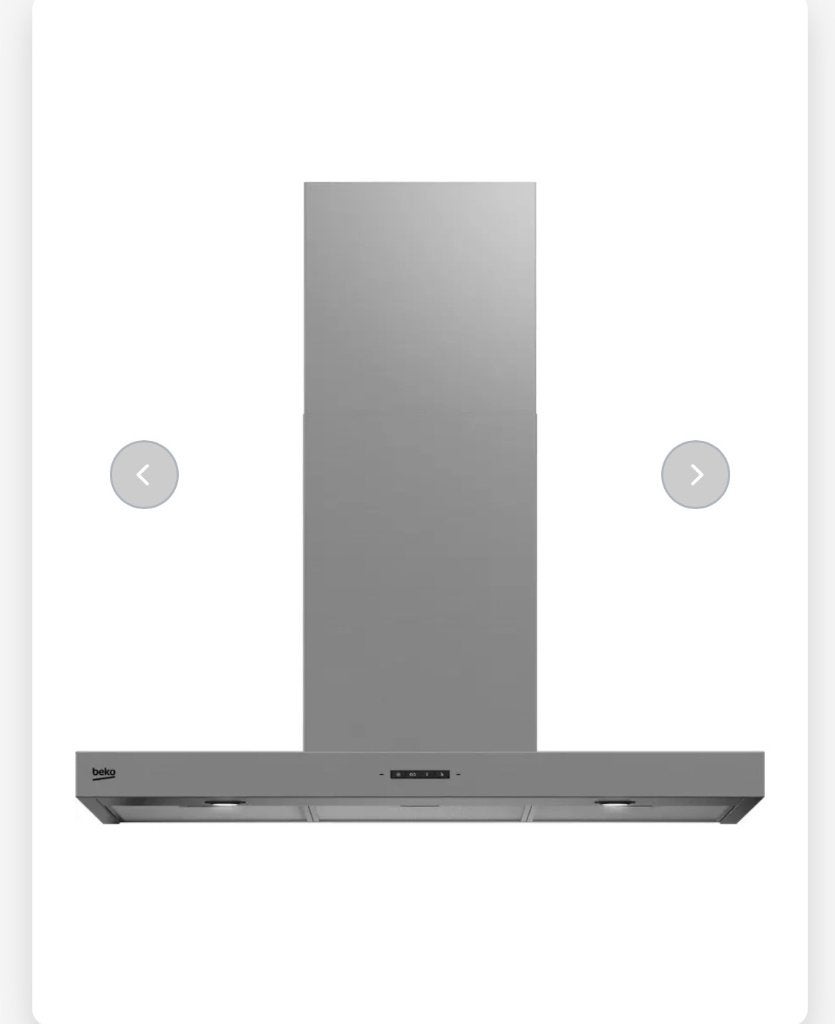 Hotte Beko, Ophalen, Zo goed als nieuw, Vrijstaand, Wandschouwkap