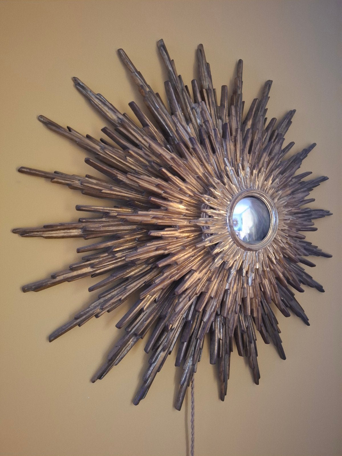 Zonnespiegel LIGHT Miroir soleil tryptique 1970 Deknudt 81cm, Enlèvement ou Envoi