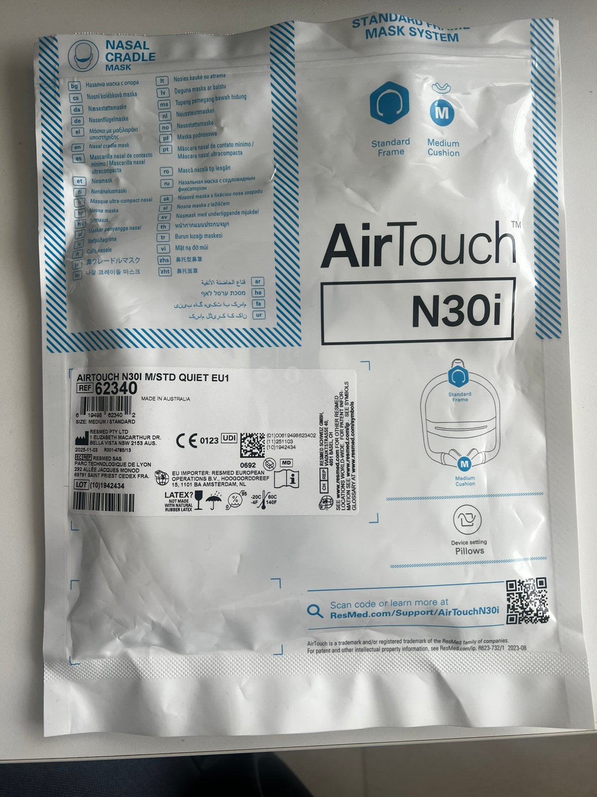 Resmed AirTouch N 30i masker - Medium, Electroménager, Pièces & Accessoires, Comme neuf, Enlèvement ou Envoi